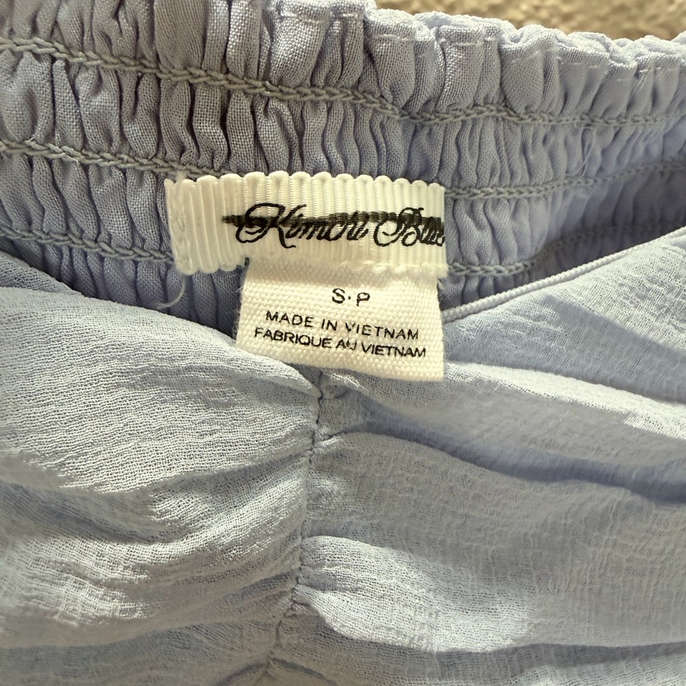 Kimchi Blue Pastel Blue Balletcore Romper Chiffon Ruched Coquette Small New - Picture 5 of 7